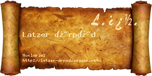 Latzer Árpád névjegykártya